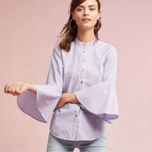 Maeve Striped Blue Bell Longe Sleeve Top